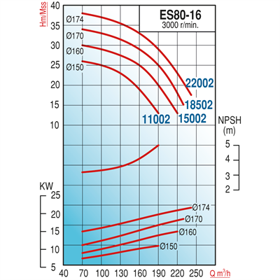 Varan ES 80-16-15002 Uçtan Emişli - Uzun Kaplinli / EN 733 Yüksek Verimli Endüstriyel Santrifüj Pompa (20 HP / 15 kW) 30 mSS / 220 m3/h