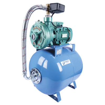 Varan KS-12 HID/50  Çift Kademeli / Endüstriyel 50 LT Tanklı Paket Hidrofor (2 HP / 1.5 kW) 30 - 40 mSS / 6 - 2 m3/h