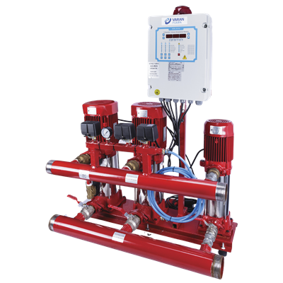 Varan PVM14-4x3 YHID Üç Pompalı Yangın Hidroforu  (Test Programlı, Siren-Işık Alarmlı) (4 HP / 3 kW) 7,8 mSS / 72 m3/h