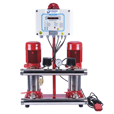 Varan PVM2-7x2 YHID Çift Pompalı Yangın Hidroforu  (Test Programlı, Siren-Işık Alarmlı) (1.5 HP / 1.1 kW) 8 mSS / 12 m3/h