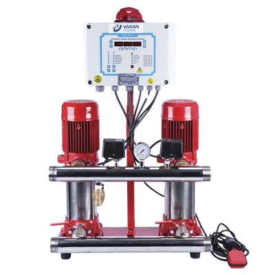 Varan PVM4-4x2 YHID Çift Pompalı Yangın Hidroforu  (Test Programlı, Siren-Işık Alarmlı) (1.5 HP / 1.1 kW) 5,3 mSS / 4 m3/h