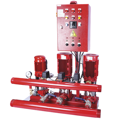Varan PVM4-6x3 YHID Üç Pompalı Yangın Hidroforu  (Test Programlı, Siren-Işık Alarmlı) (2 HP / 1.5 kW) 8 mSS / 6 m3/h