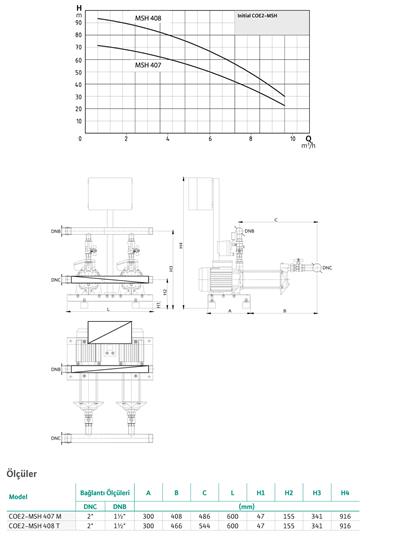 WİLO COE2-MSH 407 M Yatay (Noril) İki Pompalı Paket Hidrofor 9 Kat-29 Daire kW