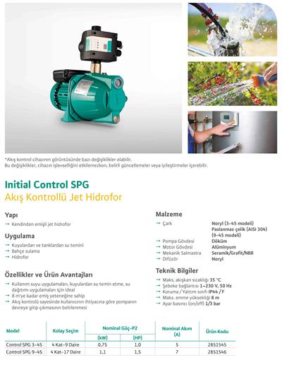 WİLO Control SPG 9-45 Akış Kontrollü Jet Hidrofor 4 Kat-17 Daire kW