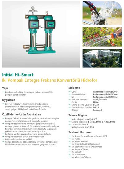 WİLO Initial Hi-Smart 2-406-3/16/T/E-3 İki Pompalı Entegre Frekans Konvertörlü Hidrofor 2x4 kW