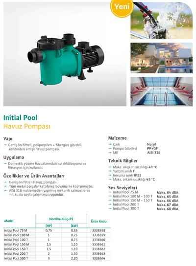 WİLO Initial Pool 100 M Havuz Pompası 0,75 kW