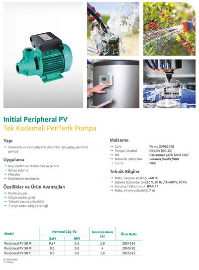 WİLO Peripheral PV 30 M Tek Kademeli Periferik Pompa 0,37 kW