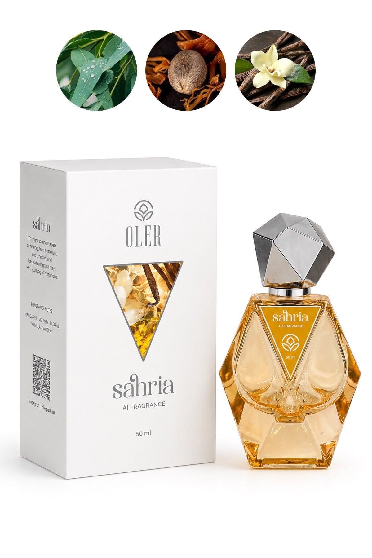 AI Fragrance Sahria EDP Kadın Parfüm 50ml | Mandalina | Nutmeg | Floral | Vanilya | Woody
