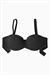 Alisa Mesh Kumaş Straplez Sütyen - Push Up Dolgulu - Premium Basic - 2227 - Siyah