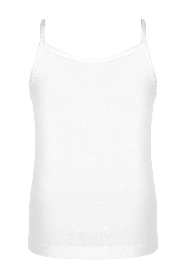 Erdem Beyaz Ribana İp Askılı Kız Çocuk Atlet 4055