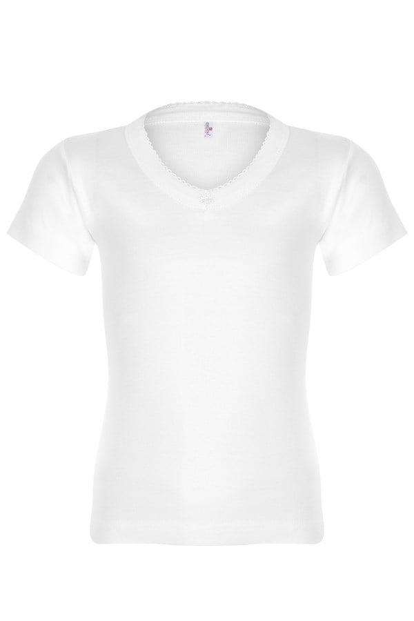 Erdem Beyaz Ribana Kollu Kız Çocuğu Atlet 4000