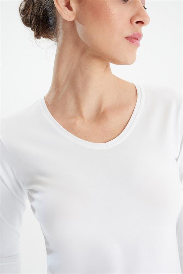 Erdem Beyaz V Yaka Tişört 2332