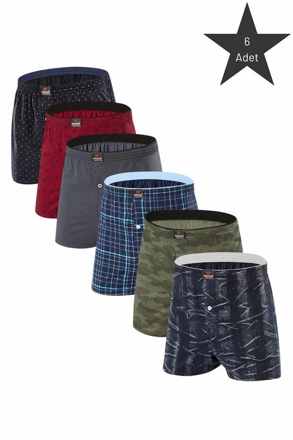 Erdem Karışık 6'lı Desenli Penye Boxer 1400DSN06
