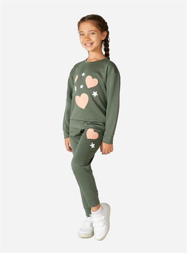 Kız Çocuk Yeşil Pijama Takımı 709