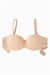 Rosali Mesh Kumaş Straplez Sütyen -  Soft Push Up, Yarı Dolgulu - Premium Basic - 2226 - Ten