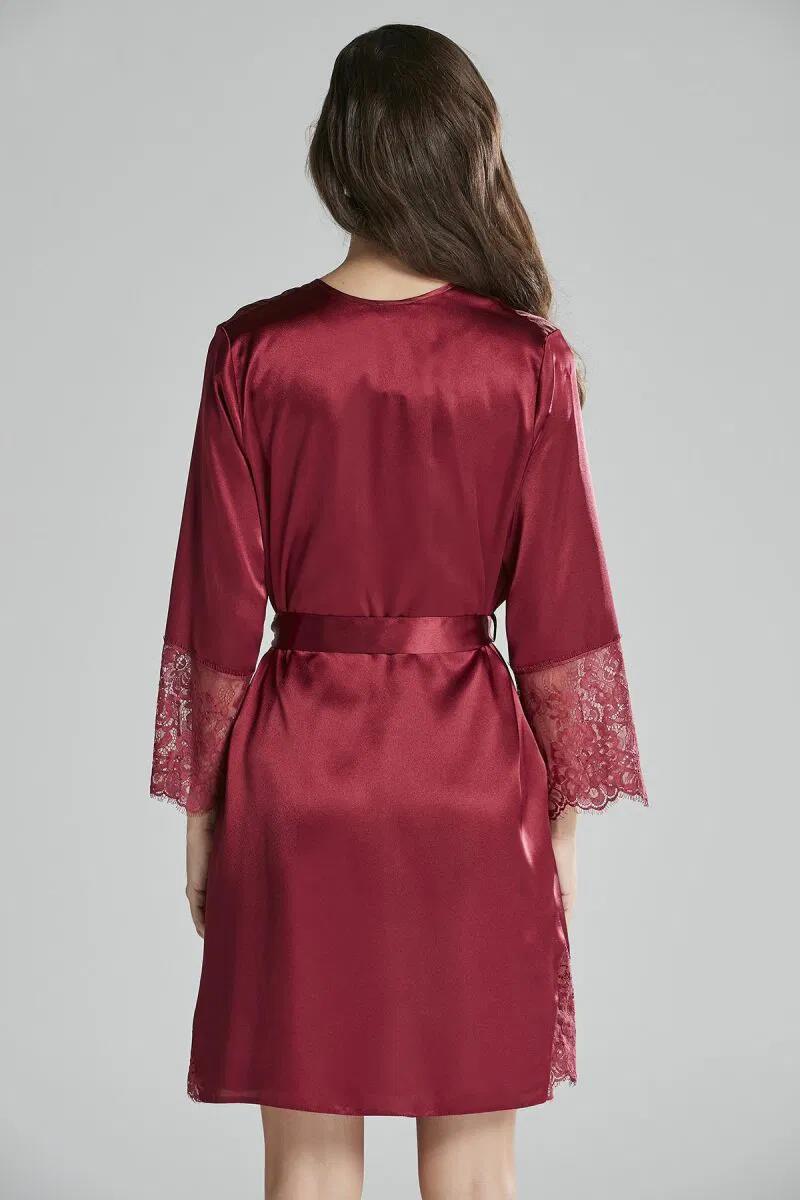 Saten Altılı Gelin Çeyiz Seti - 6015 Bordo