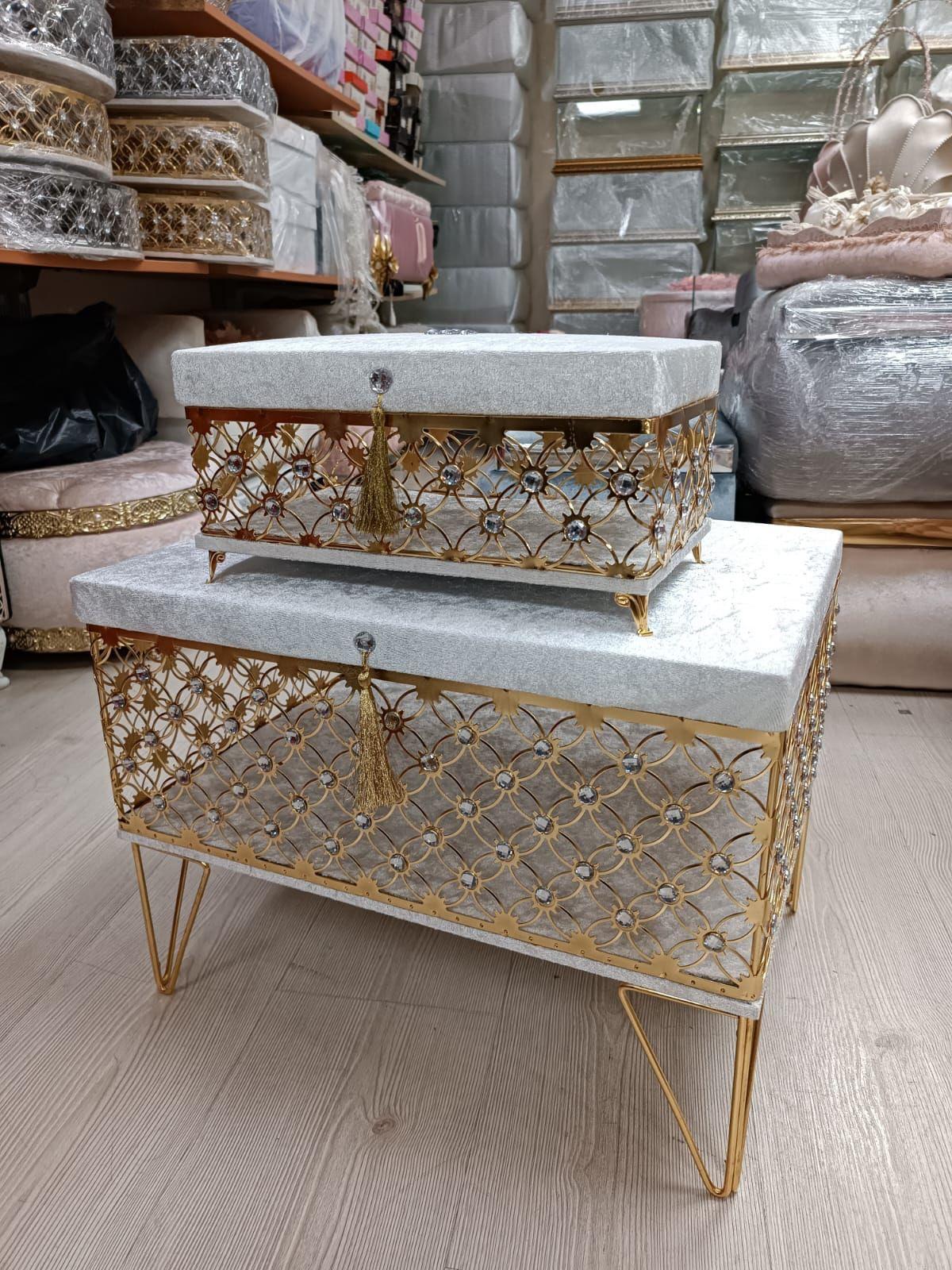 Swarovski Taşlı Metal Çeyiz Sandığı