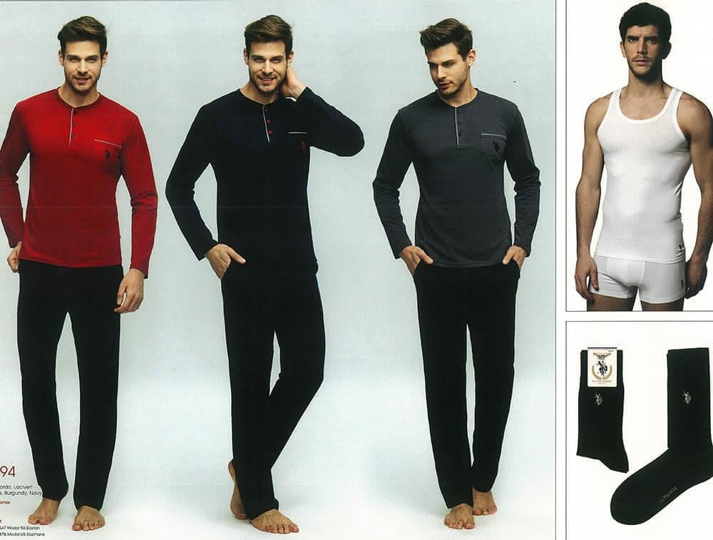 U.S. Polo 17394 Pijama Takımı & Çamaşır Takımı & Çorap 5'li Set