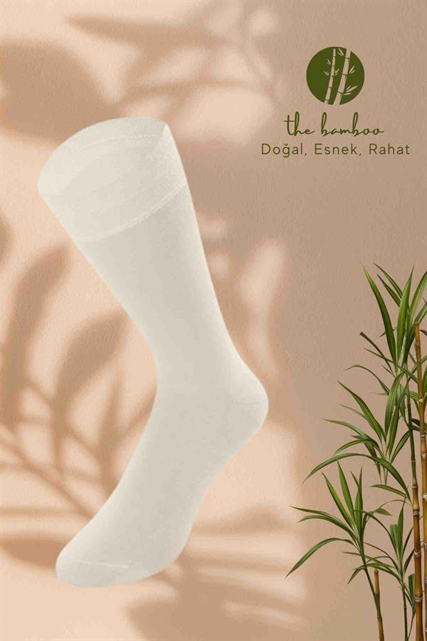 WeWeus Bej Doğal Süper İnce Bambu Lüks Erkek Çorap 269