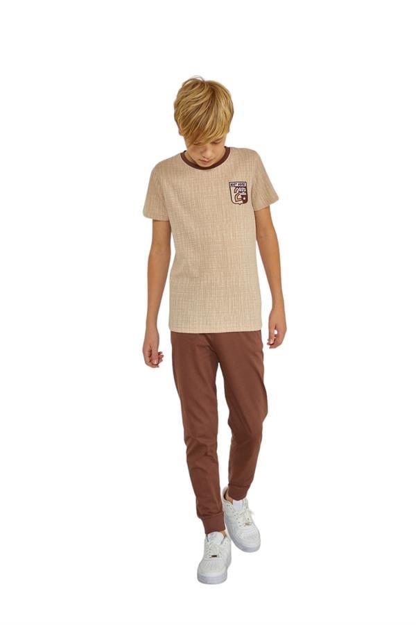 WeWeus Bej Erkek Çocuk Pijama Takımı 813