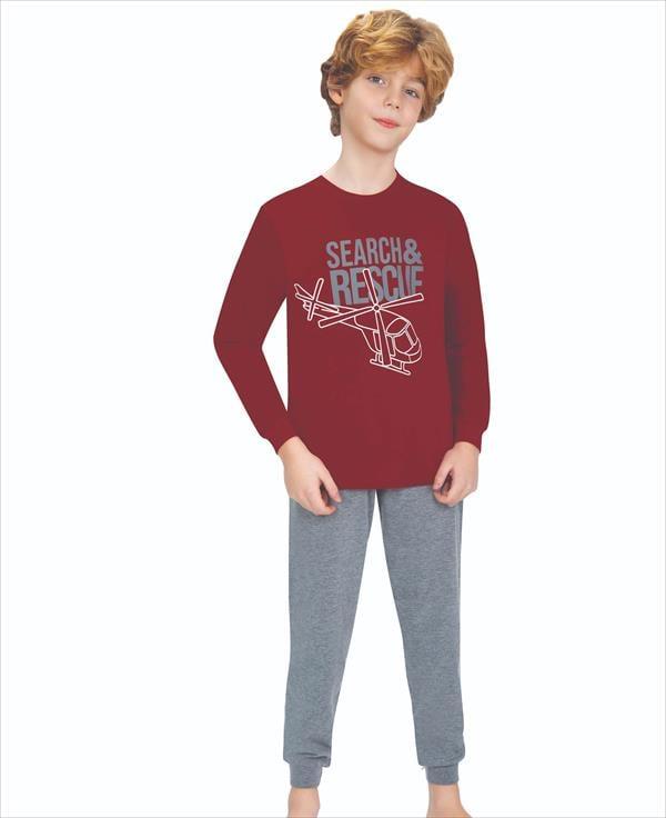 WeWeus Bordo Erkek Çocuk Pijama Takımı 717