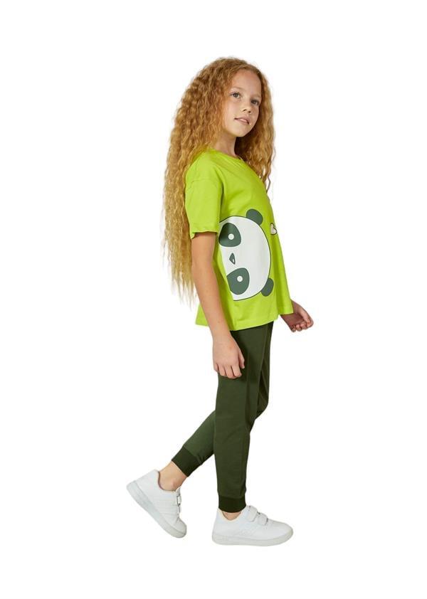 WeWeus Fıstık Yeşili Kız Çocuk Pijama Takımı 828