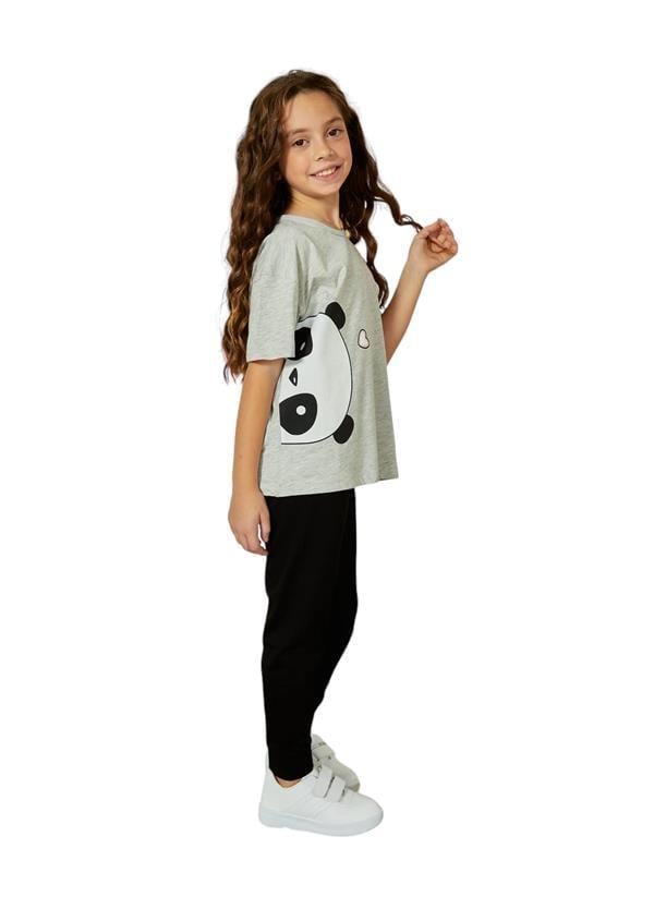 WeWeus Gri Kız Çocuk Pijama Takımı 828