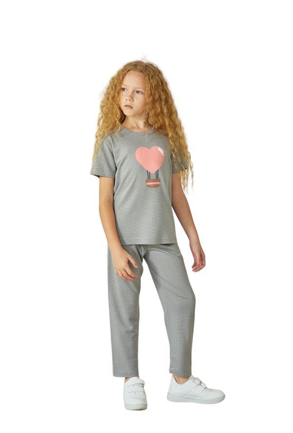 WeWeus Gri Kız Çocuk Pijama Takımı 829