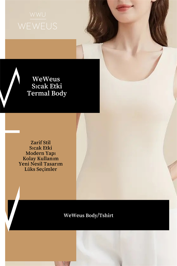 WeWeus Kadın Lüks Termal İçlik Askılı Atlet Body Tişört