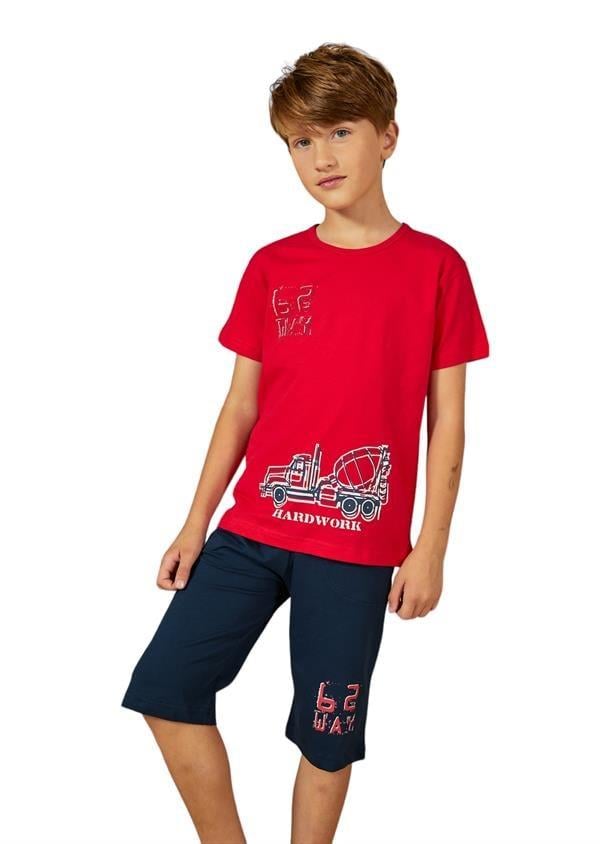 WeWeus Kırmızı Erkek Çocuk Pijama Takımı 818