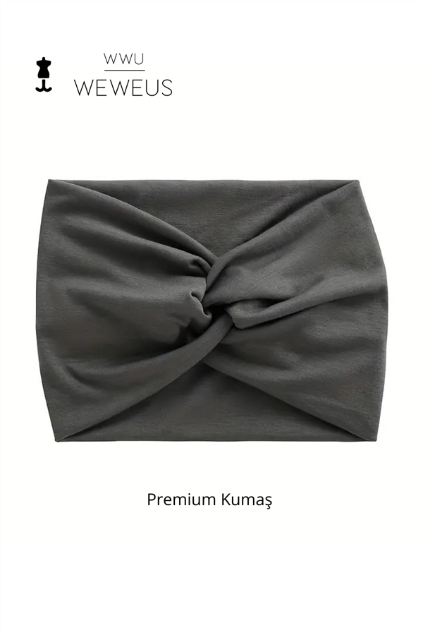WeWeus Koyu Gri Füme Premium Kadın Saç Bandı