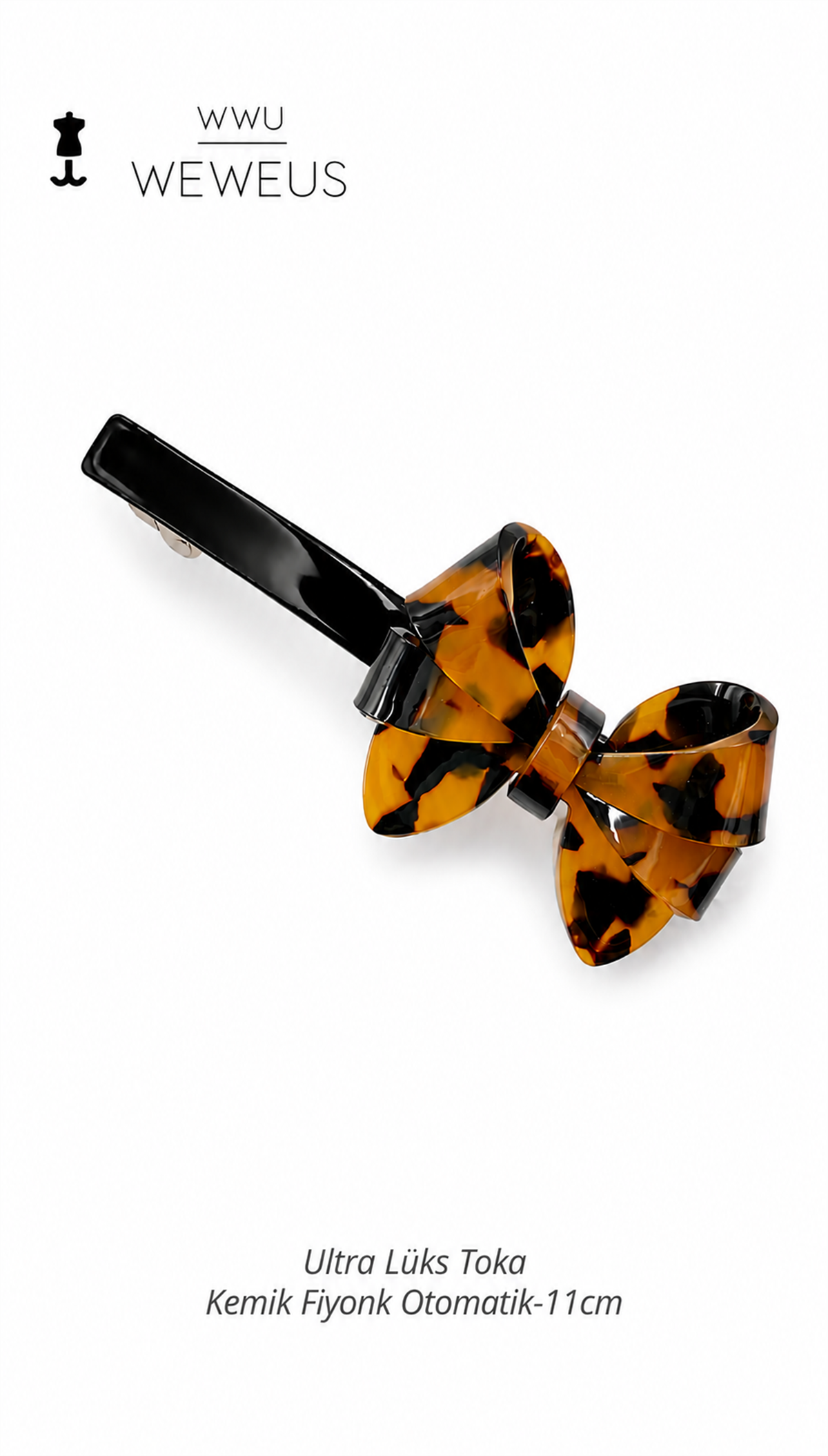 WeWeus Koyu Leopar Premium Kemik Otomatik Fiyonk Toka