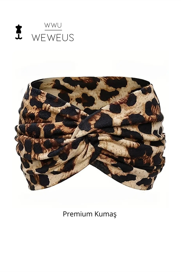 WeWeus Leopar Premium Kadın Saç Bandı