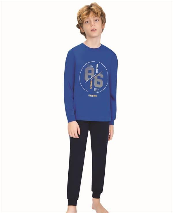 WeWeus Mavi Erkek Çocuk Pijama Takımı 712