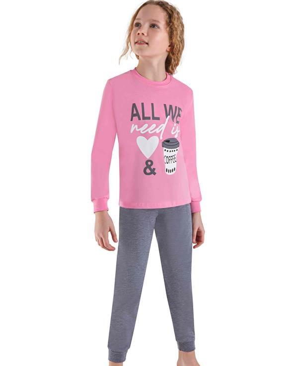 WeWeus Pembe Kız Çocuk Pijama Takımı 3741