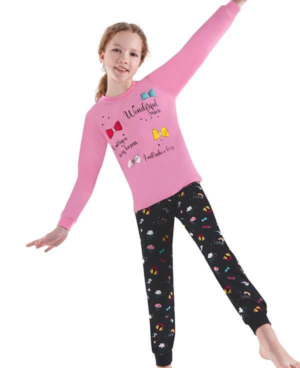 WeWeus Pembe Kız Çocuk Pijama Takımı 3754