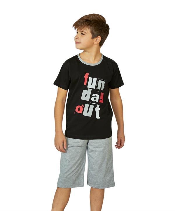 WeWeus Siyah Erkek Çocuk Pijama Takımı 817