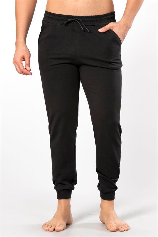 WeWeus Siyah Erkek Paçası Lastikli 2 İplik Eşofman Alt 198