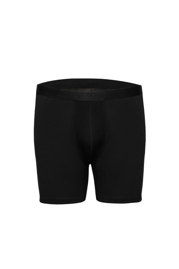WeWeus Siyah Micro Modal Premium Erkek Uzun Boxer
