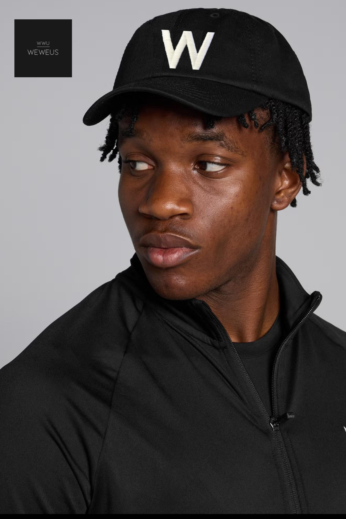 WeWeus Unisex Erkek Beyaz W İşlemeli Siyah Lüks Spor Şapka