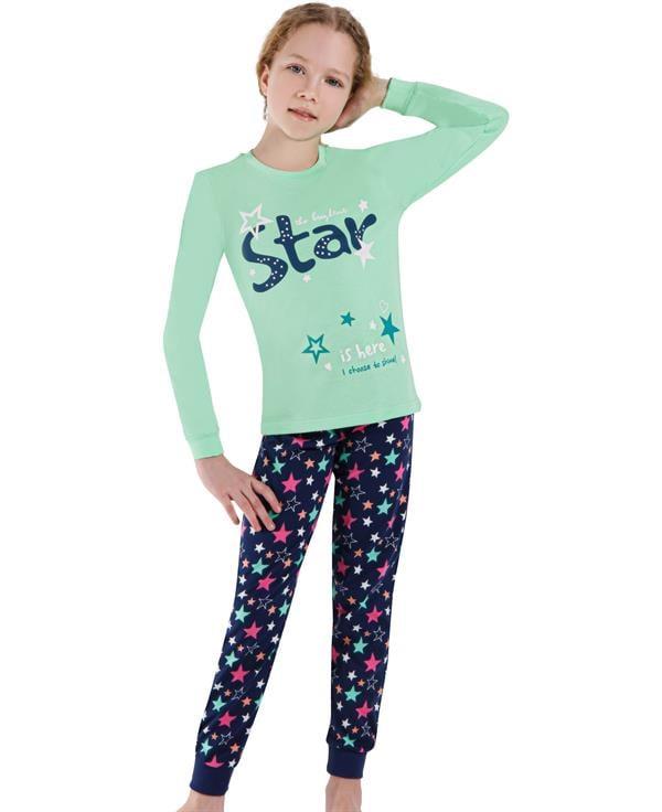 WeWeus Yeşil Kız Çocuk Pijama Takımı 3757