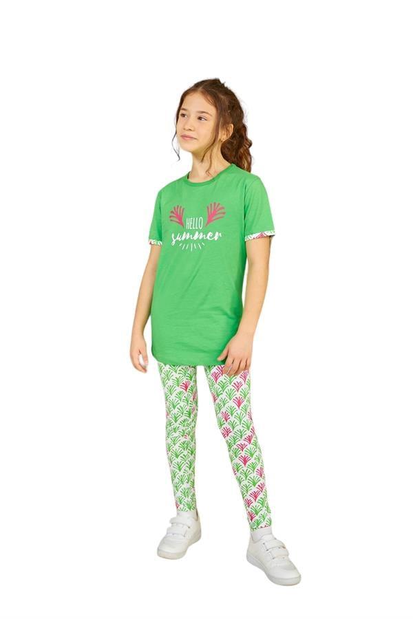 WeWeus Yeşil Kız Çocuk Pijama Takımı 803
