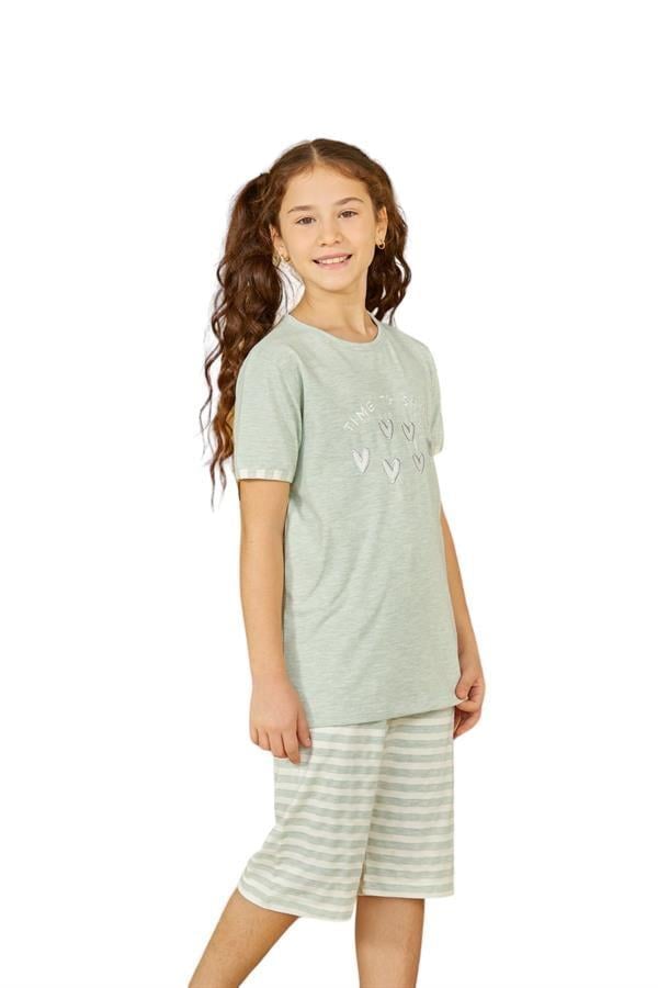 WeWeus Yeşil Kız Çocuk Pijama Takımı 806