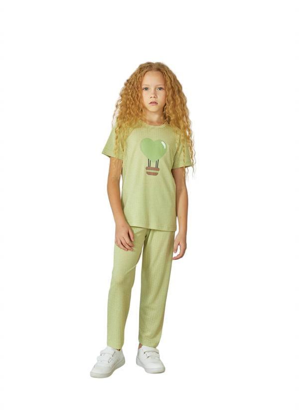 WeWeus Yeşil Kız Çocuk Pijama Takımı 829