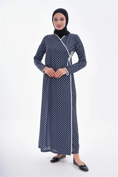 Puantiyeli Yandan Bağlamalı Namaz Elbisesi