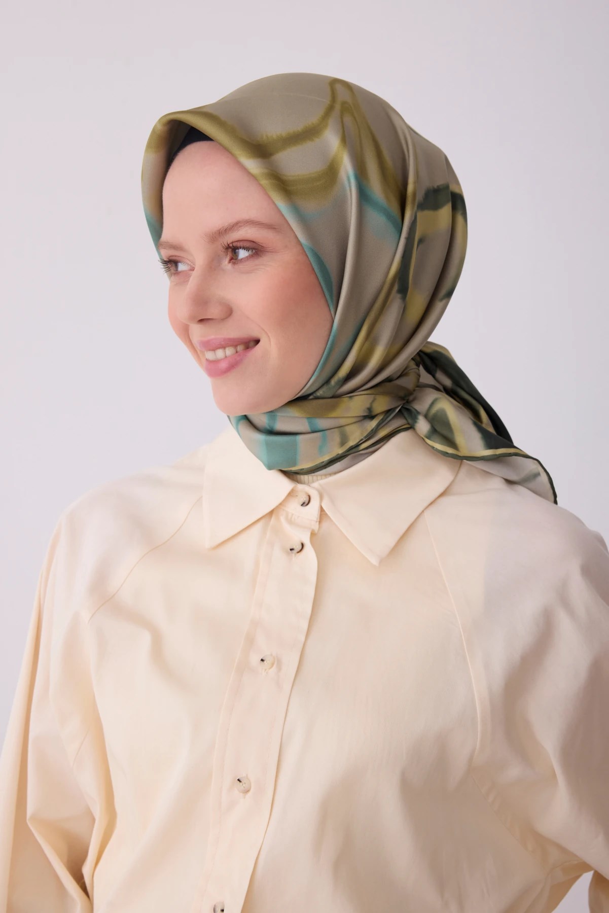Belli Twill İpek Desenli Eşarp 4301D