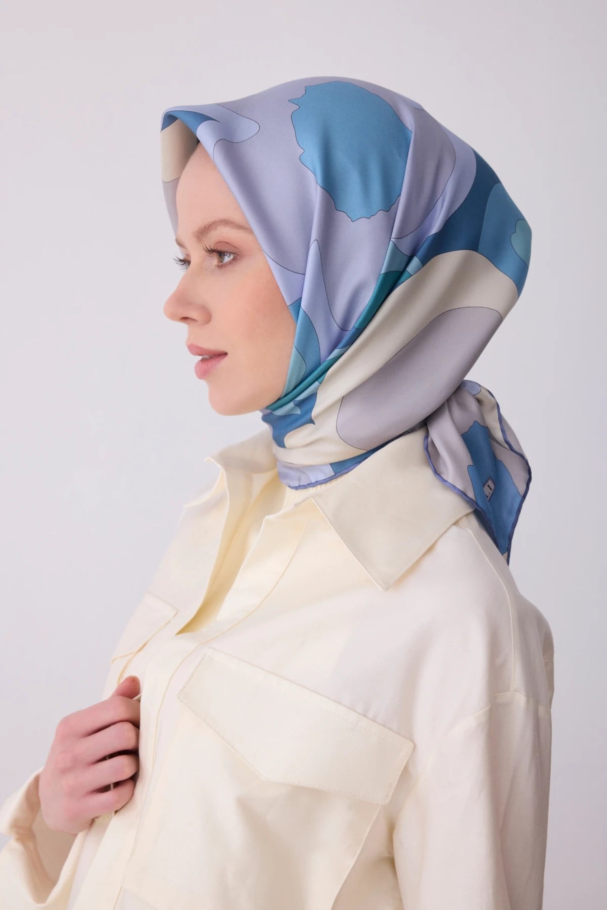 Belli Twill İpek Desenli Eşarp 4306D