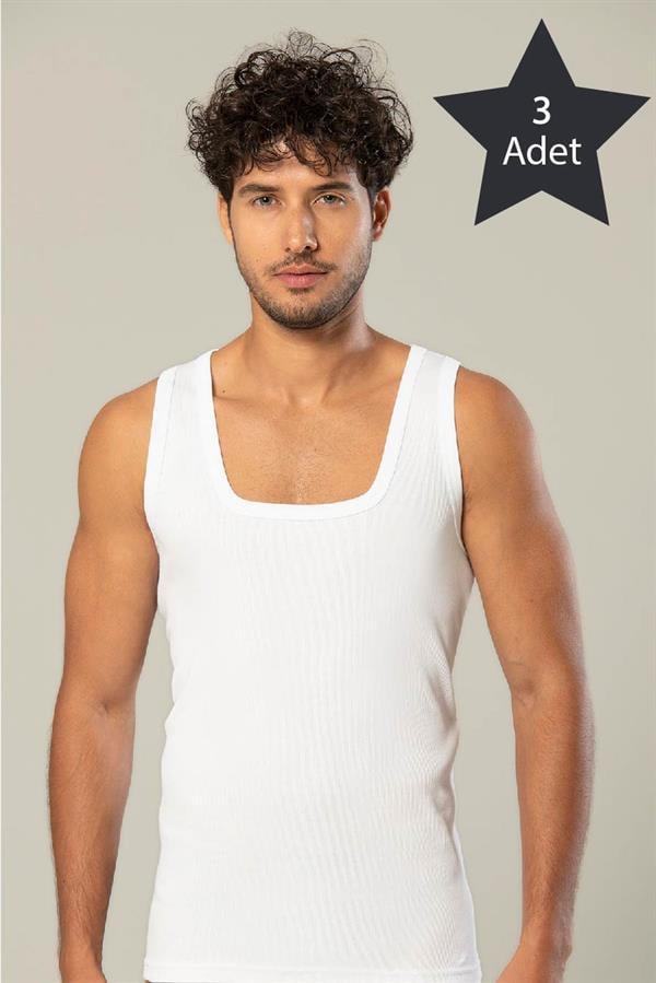 Erdem 3'lü Beyaz Erkek Kaşkorse Atlet 11283