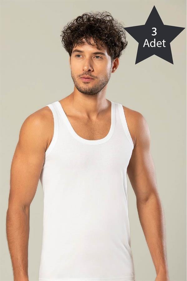 Erdem 3'lü Beyaz Gold Modal Atlet 15503