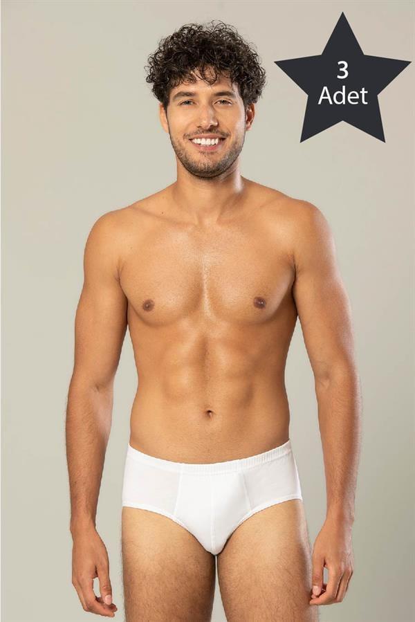 Erdem 3'lü Beyaz Gold Modal Slip Külot 1554
